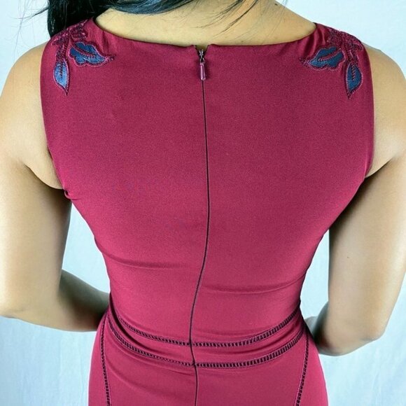 Marchesa Notte Burgundy Red Vine Formal Gown $995 - Picture 8 of 13